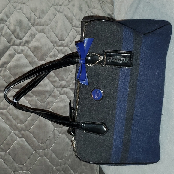 Coach Wool Satchel Hand Bag - Picture 2 of 16